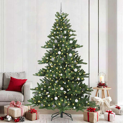vidaXL Künstlicher klappbarer Weihnachtsbaum Grün 240 cm PVC und Stahl