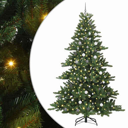 vidaXL Künstlicher klappbarer Weihnachtsbaum Grün 240 cm PVC und Stahl