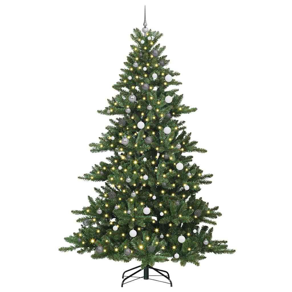 vidaXL Künstlicher klappbarer Weihnachtsbaum Grün 240 cm PVC und Stahl