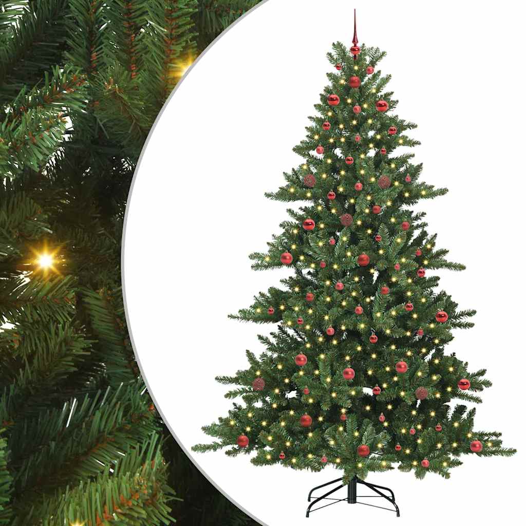vidaXL Künstlicher klappbarer Weihnachtsbaum Grün 240 cm PVC und Stahl