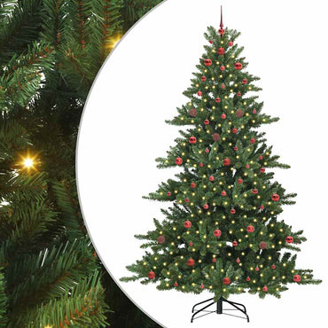 vidaXL Künstlicher klappbarer Weihnachtsbaum Grün 240 cm PVC und Stahl