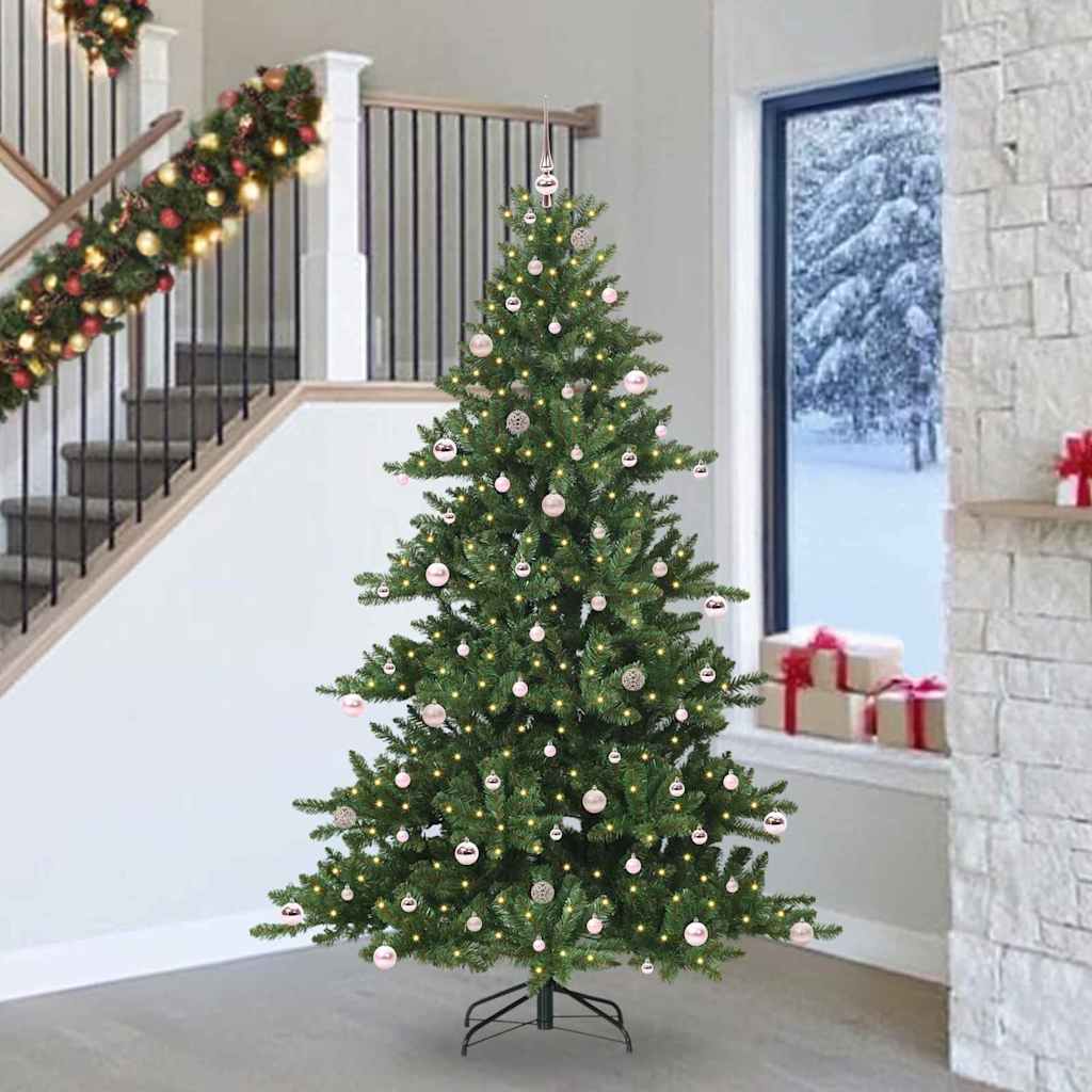 vidaXL Künstlicher klappbarer Weihnachtsbaum Grün 240 cm PVC und Stahl