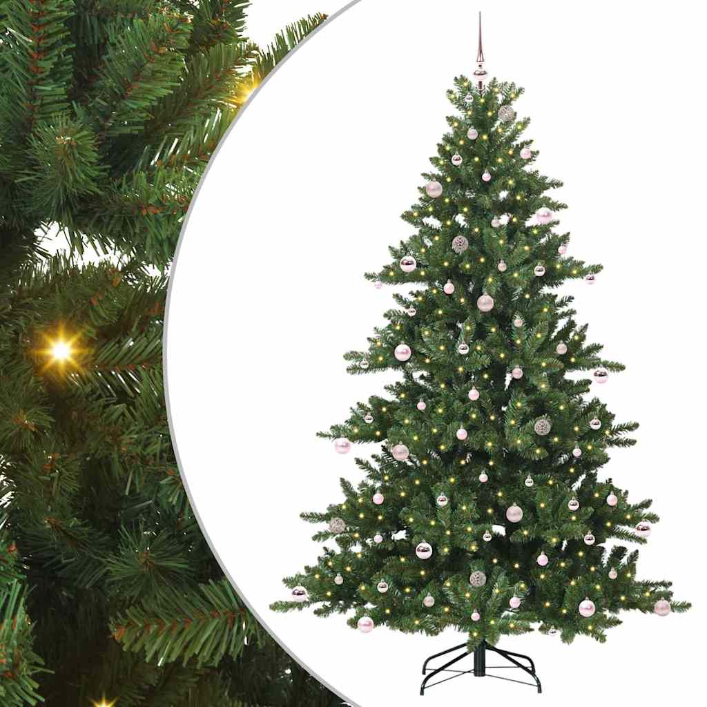 vidaXL Künstlicher klappbarer Weihnachtsbaum Grün 240 cm PVC und Stahl