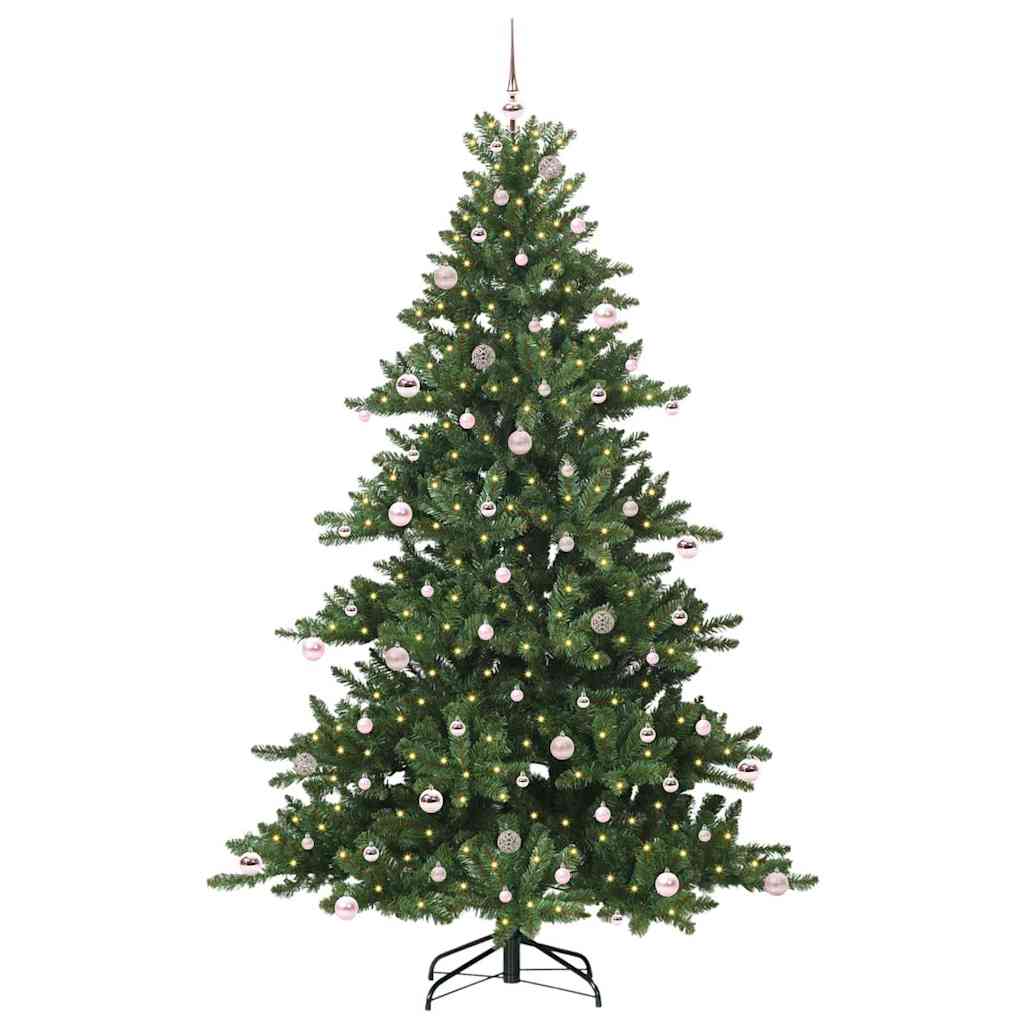 vidaXL Künstlicher klappbarer Weihnachtsbaum Grün 240 cm PVC und Stahl