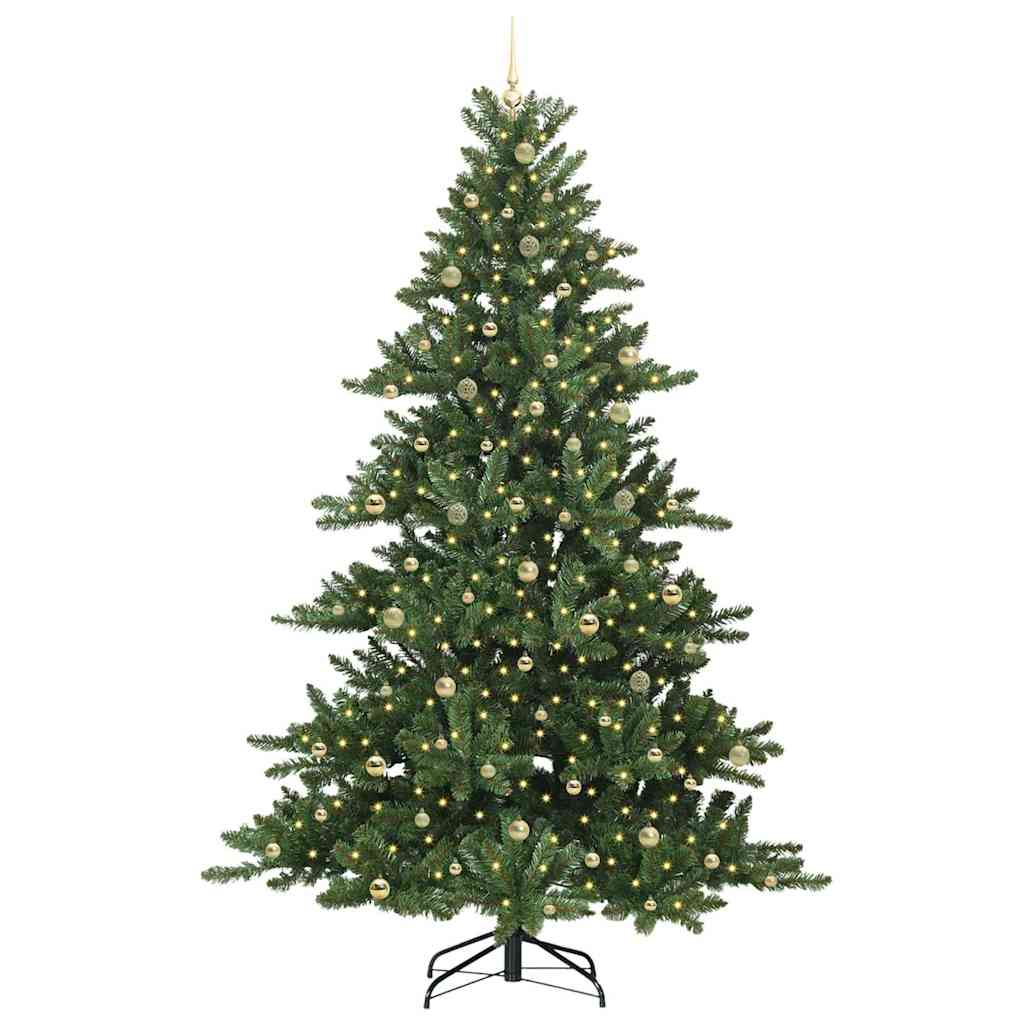 vidaXL Künstlicher klappbarer Weihnachtsbaum Grün 240 cm PVC und Stahl