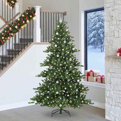 vidaXL Künstlicher klappbarer Weihnachtsbaum Grün 240 cm PVC und Stahl