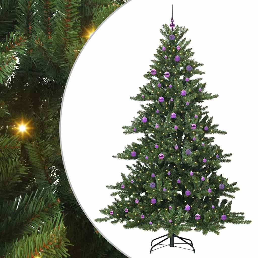 vidaXL Künstlicher klappbarer Weihnachtsbaum Grün 240 cm PVC und Stahl
