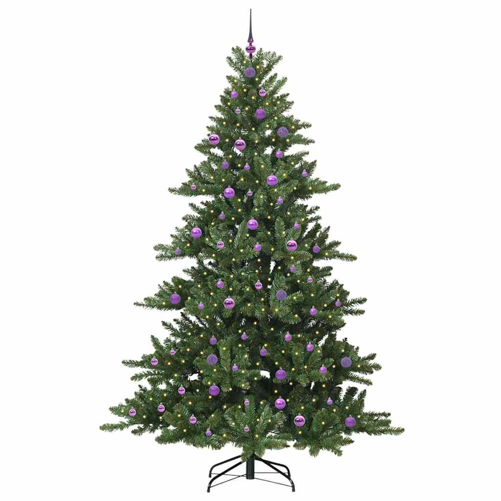 vidaXL Künstlicher klappbarer Weihnachtsbaum Grün 240 cm PVC und Stahl