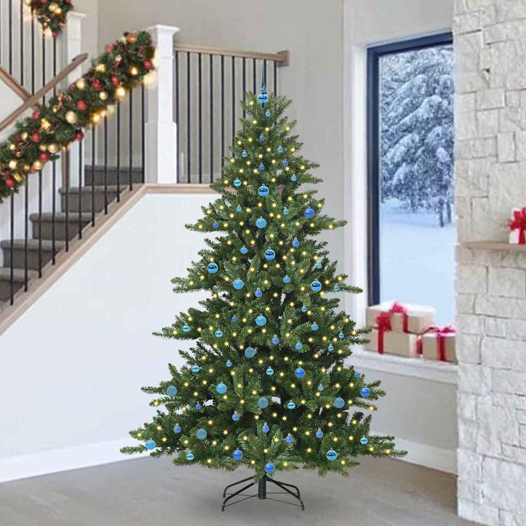 vidaXL Künstlicher klappbarer Weihnachtsbaum Grün 240 cm PVC und Stahl