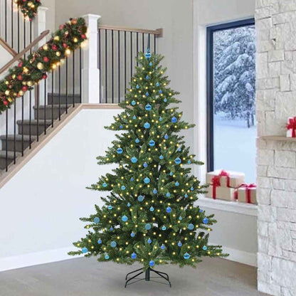 vidaXL Künstlicher klappbarer Weihnachtsbaum Grün 240 cm PVC und Stahl