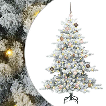 vidaXL Künstlicher klappbarer Weihnachtsbaum Weiß 150 cm PVC und Stahl