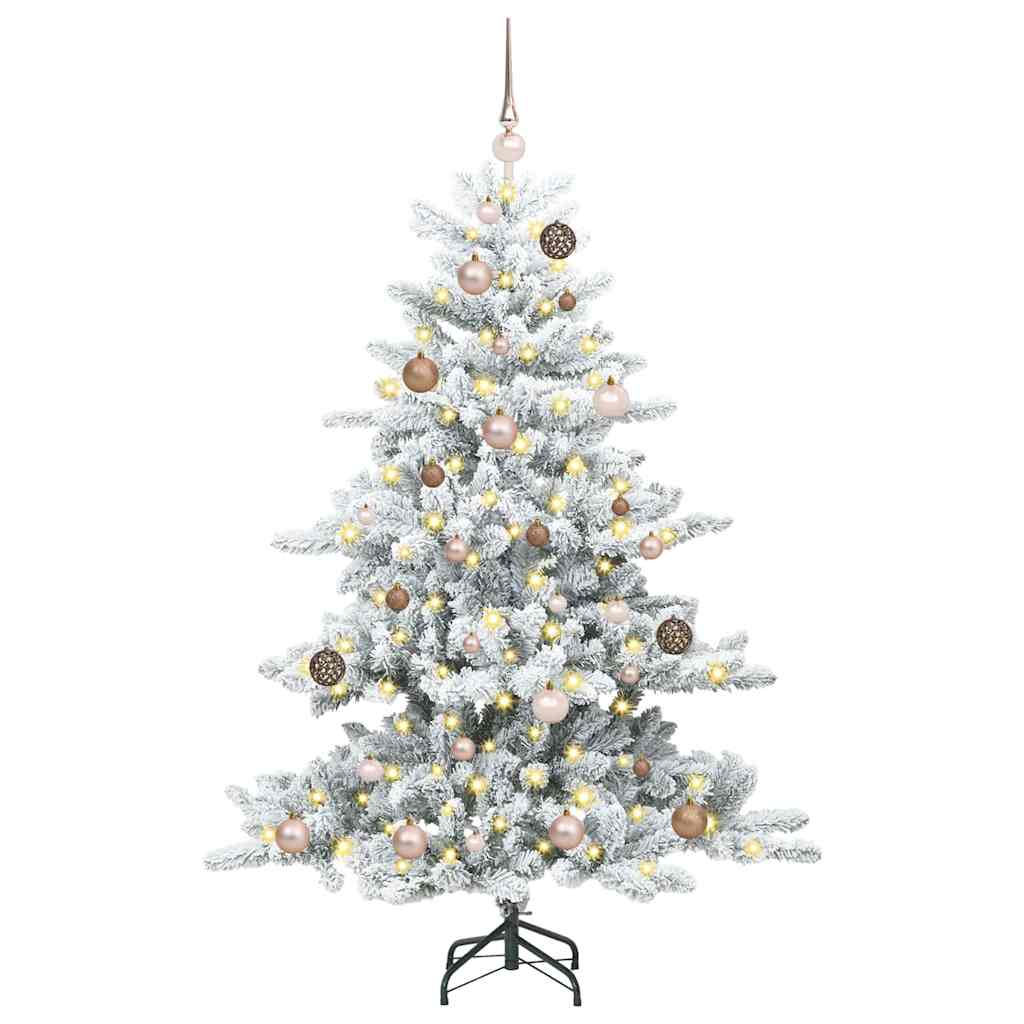 vidaXL Künstlicher klappbarer Weihnachtsbaum Weiß 150 cm PVC und Stahl