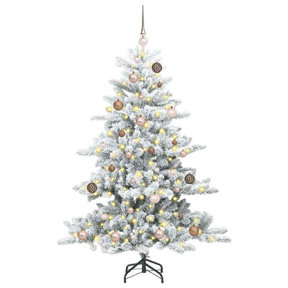 vidaXL Künstlicher klappbarer Weihnachtsbaum Weiß 150 cm PVC und Stahl