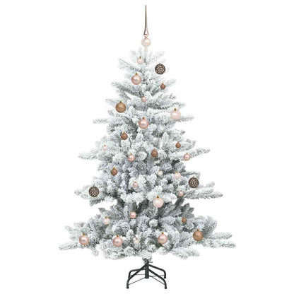 vidaXL Künstlicher klappbarer Weihnachtsbaum Weiß 150 cm PVC und Stahl