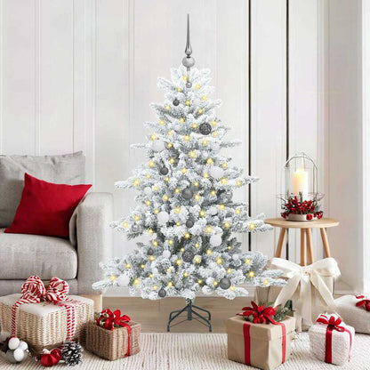 vidaXL Künstlicher klappbarer Weihnachtsbaum Weiß 150 cm PVC und Stahl