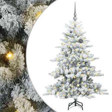vidaXL Künstlicher klappbarer Weihnachtsbaum Weiß 150 cm PVC und Stahl