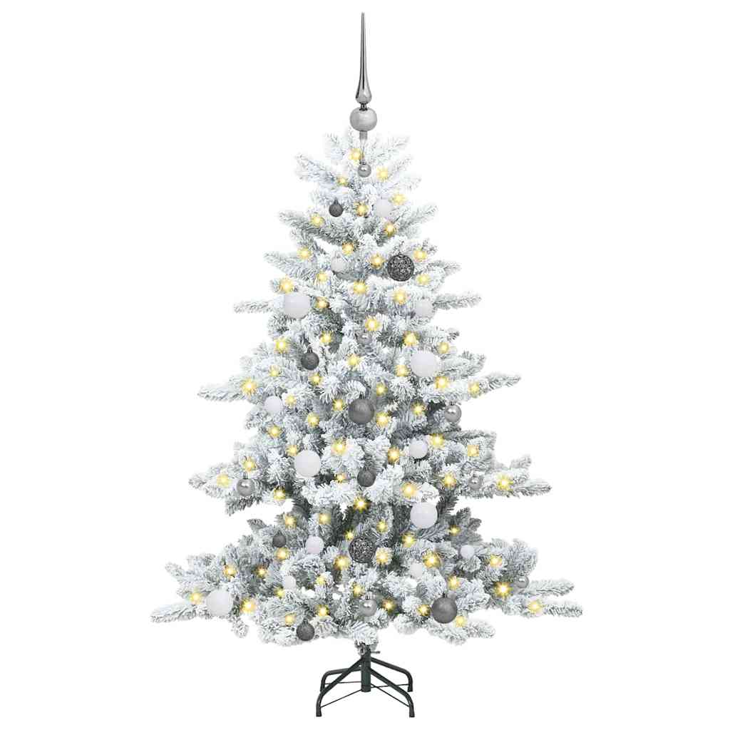 vidaXL Künstlicher klappbarer Weihnachtsbaum Weiß 150 cm PVC und Stahl