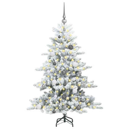 vidaXL Künstlicher klappbarer Weihnachtsbaum Weiß 150 cm PVC und Stahl