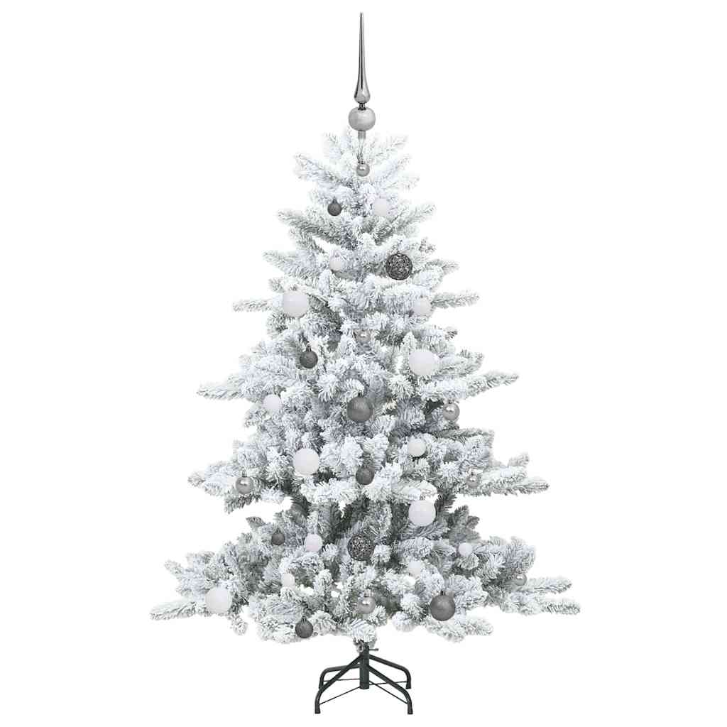 vidaXL Künstlicher klappbarer Weihnachtsbaum Weiß 150 cm PVC und Stahl