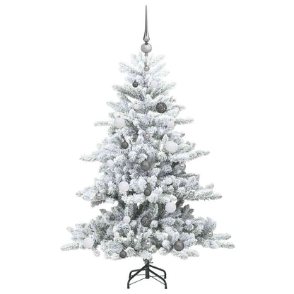 vidaXL Künstlicher klappbarer Weihnachtsbaum Weiß 150 cm PVC und Stahl
