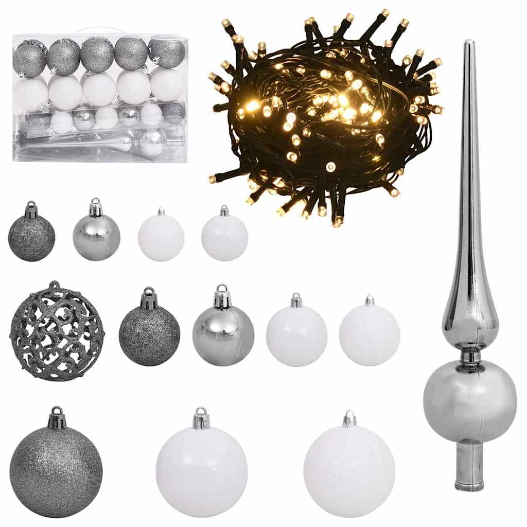 vidaXL Künstlicher klappbarer Weihnachtsbaum Weiß 150 cm PVC und Stahl