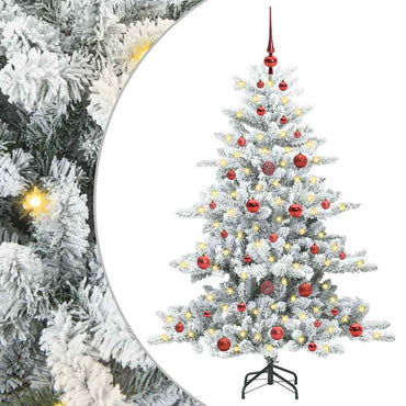 vidaXL Künstlicher klappbarer Weihnachtsbaum Weiß 150 cm PVC und Stahl