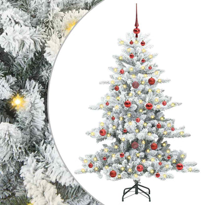 vidaXL Künstlicher klappbarer Weihnachtsbaum Weiß 150 cm PVC und Stahl