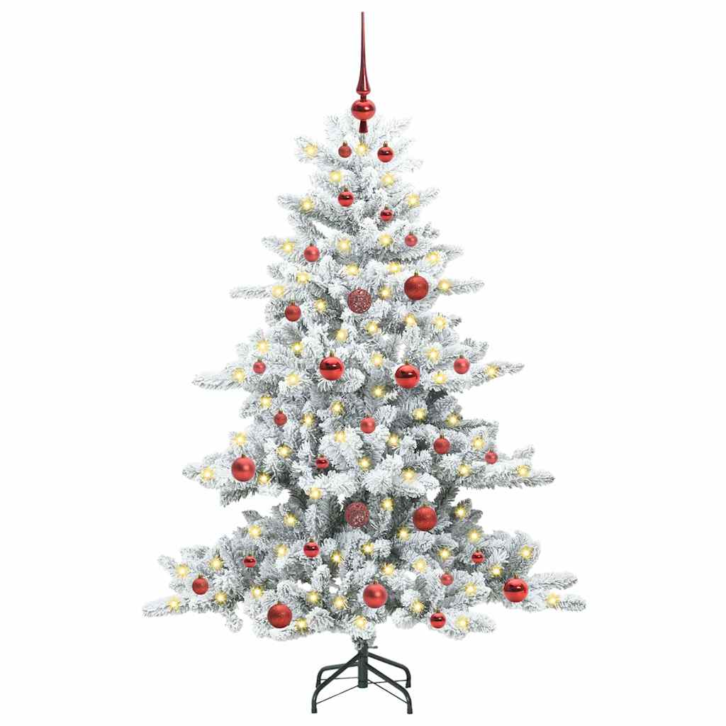 vidaXL Künstlicher klappbarer Weihnachtsbaum Weiß 150 cm PVC und Stahl