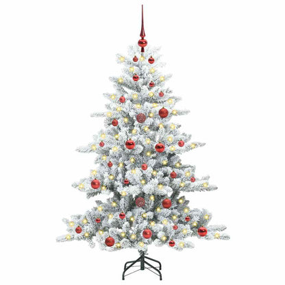 vidaXL Künstlicher klappbarer Weihnachtsbaum Weiß 150 cm PVC und Stahl
