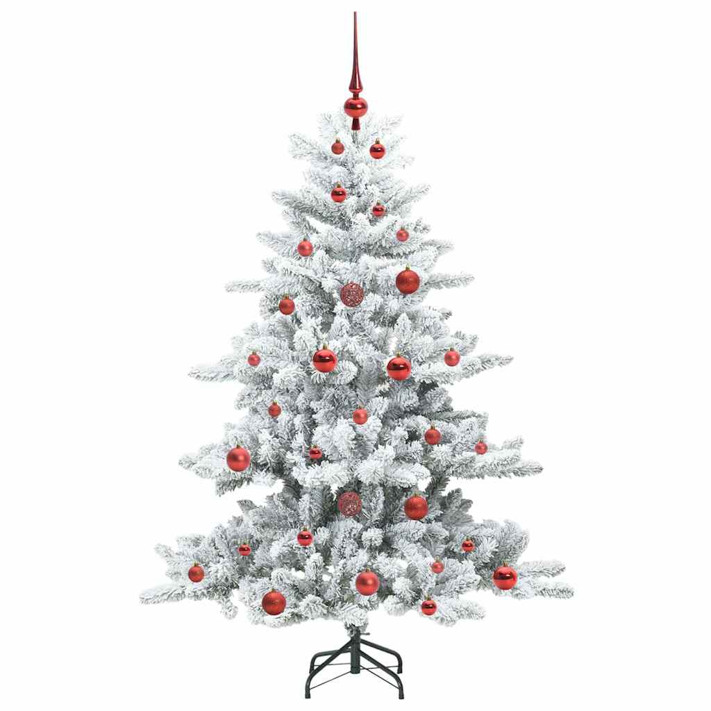 vidaXL Künstlicher klappbarer Weihnachtsbaum Weiß 150 cm PVC und Stahl
