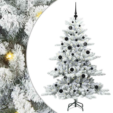 vidaXL Künstlicher klappbarer Weihnachtsbaum Weiß 150 cm PVC und Stahl