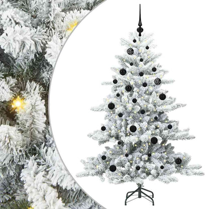 vidaXL Künstlicher klappbarer Weihnachtsbaum Weiß 150 cm PVC und Stahl