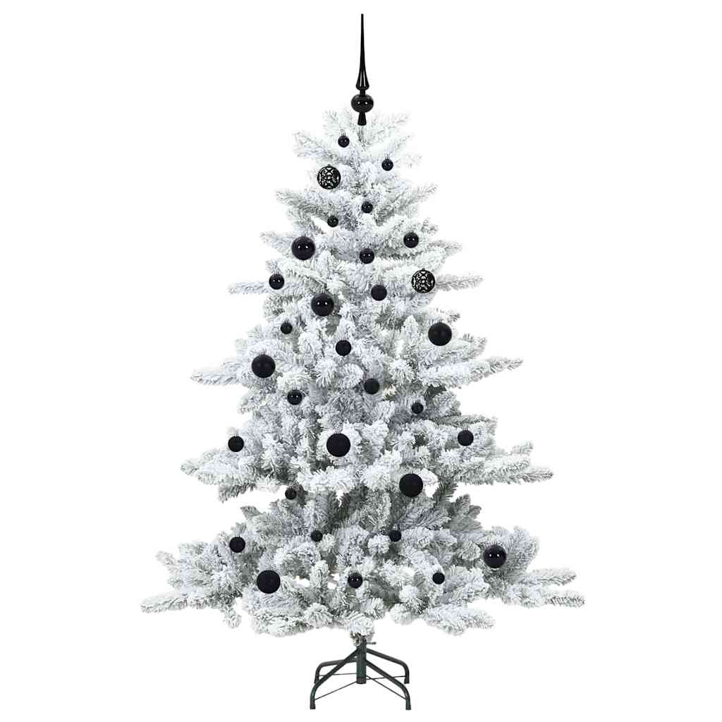 vidaXL Künstlicher klappbarer Weihnachtsbaum Weiß 150 cm PVC und Stahl