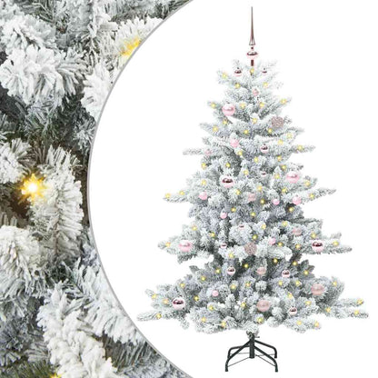 vidaXL Künstlicher klappbarer Weihnachtsbaum Weiß 150 cm PVC und Stahl