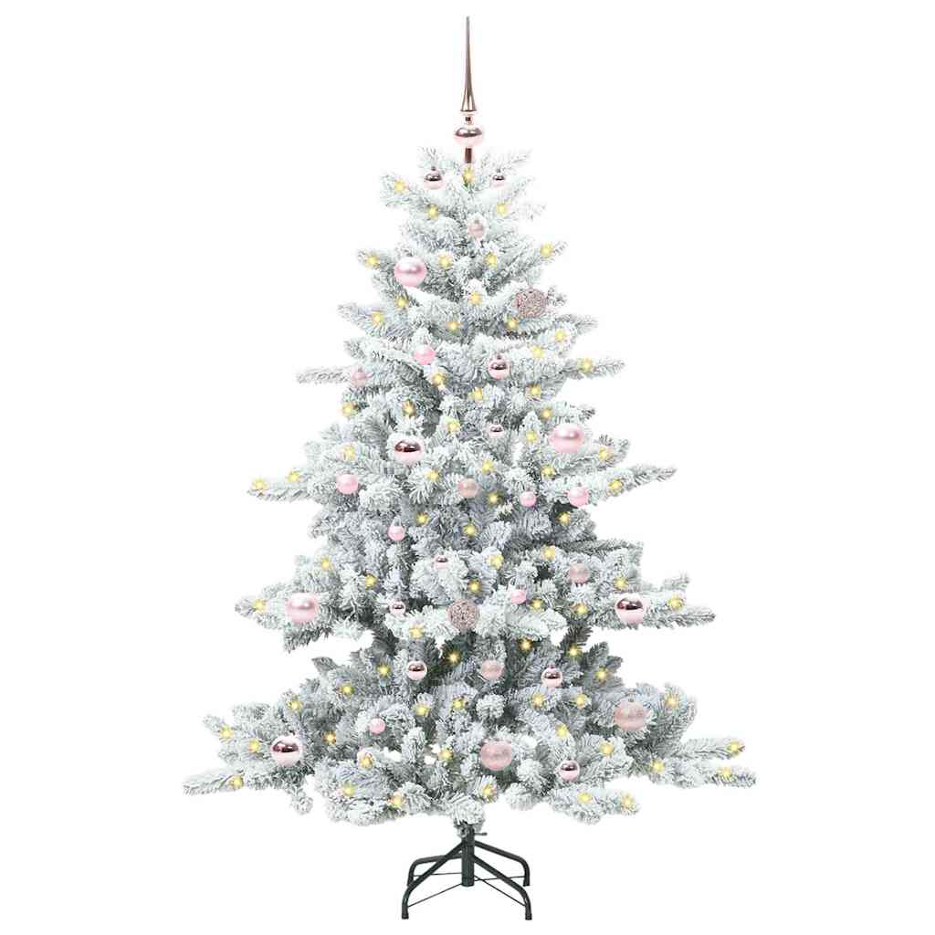 vidaXL Künstlicher klappbarer Weihnachtsbaum Weiß 150 cm PVC und Stahl