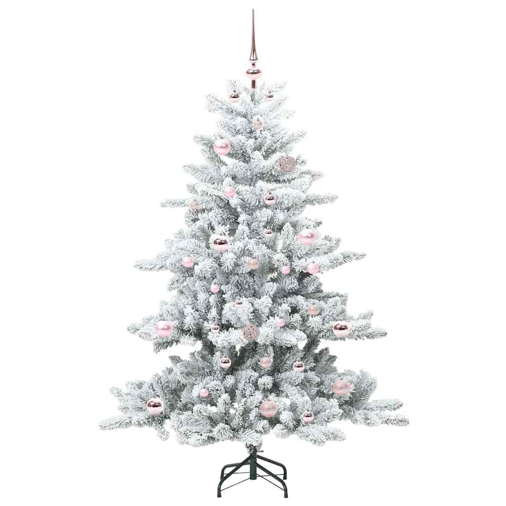 vidaXL Künstlicher klappbarer Weihnachtsbaum Weiß 150 cm PVC und Stahl
