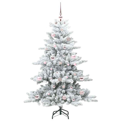 vidaXL Künstlicher klappbarer Weihnachtsbaum Weiß 150 cm PVC und Stahl