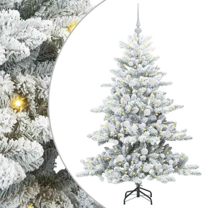 vidaXL Künstlicher klappbarer Weihnachtsbaum Weiß 150 cm PVC und Stahl