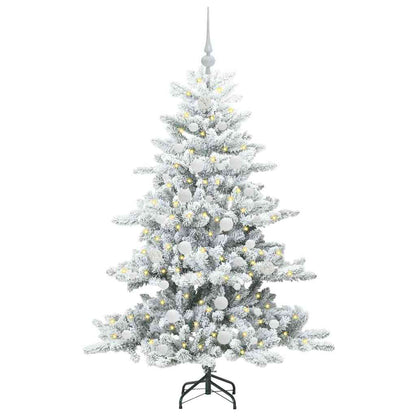 vidaXL Künstlicher klappbarer Weihnachtsbaum Weiß 150 cm PVC und Stahl