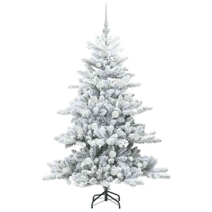 vidaXL Künstlicher klappbarer Weihnachtsbaum Weiß 150 cm PVC und Stahl