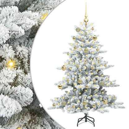 vidaXL Künstlicher klappbarer Weihnachtsbaum Weiß 150 cm PVC und Stahl