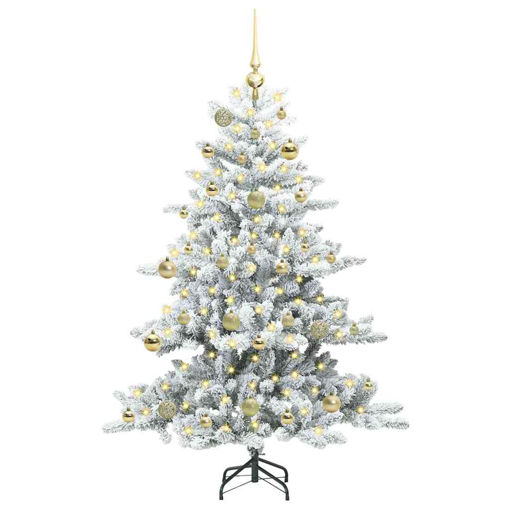 vidaXL Künstlicher klappbarer Weihnachtsbaum Weiß 150 cm PVC und Stahl