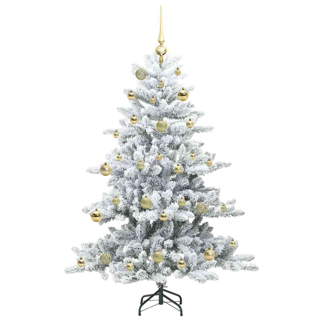 vidaXL Künstlicher klappbarer Weihnachtsbaum Weiß 150 cm PVC und Stahl