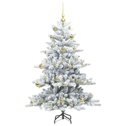vidaXL Künstlicher klappbarer Weihnachtsbaum Weiß 150 cm PVC und Stahl