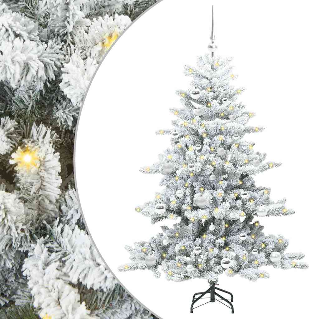 vidaXL Künstlicher klappbarer Weihnachtsbaum Weiß 150 cm PVC und Stahl