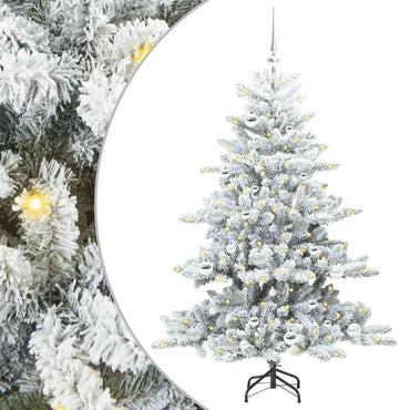 vidaXL Künstlicher klappbarer Weihnachtsbaum Weiß 150 cm PVC und Stahl