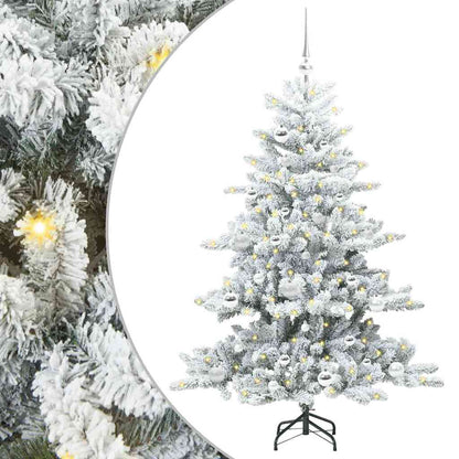 vidaXL Künstlicher klappbarer Weihnachtsbaum Weiß 150 cm PVC und Stahl