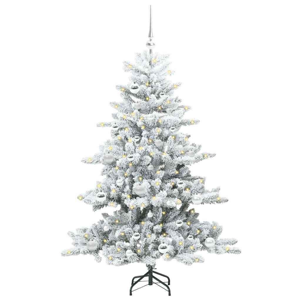 vidaXL Künstlicher klappbarer Weihnachtsbaum Weiß 150 cm PVC und Stahl