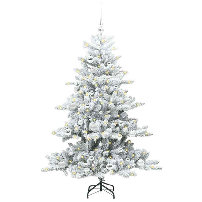 vidaXL Künstlicher klappbarer Weihnachtsbaum Weiß 150 cm PVC und Stahl