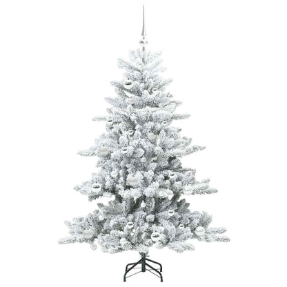vidaXL Künstlicher klappbarer Weihnachtsbaum Weiß 150 cm PVC und Stahl